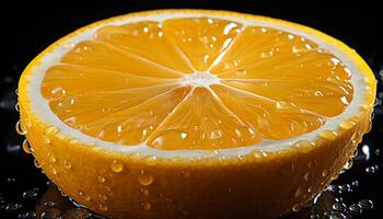 Freshness and vitality in a juicy, ripe citrus fruit slice generated by AI photo