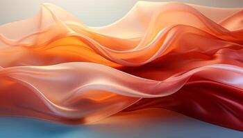 Abstract background with flowing wave pattern in vibrant multi colored silk generated by AI photo