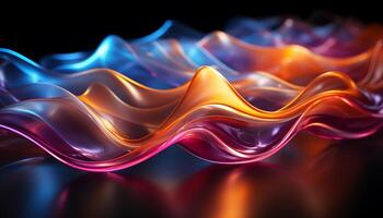 Abstract backdrop with smooth, flowing wave pattern in vibrant colors generated by AI photo