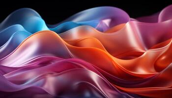 Abstract backdrop with smooth, flowing wave pattern in vibrant colors generated by AI photo