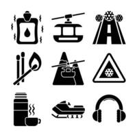 Winter Season Vector Glyph Elements and Icons