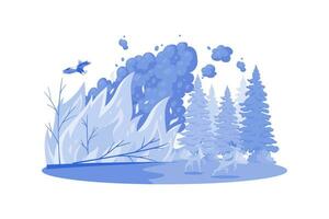 Forest Fires Illustration concept on a white background vector