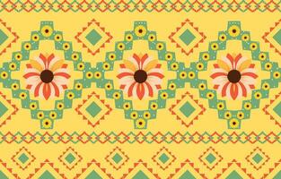 mandala flower colorful fabric. Geometric ethnic pattern in traditional oriental background Design for carpet,wallpaper,clothing,wrapping,batik,Vector illustration embroidery style. vector