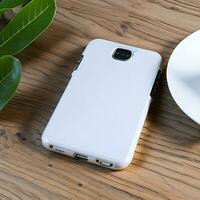 White blank phone case mockup on a table ai generate photo