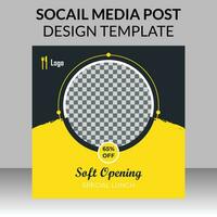 Restaurant social media post design vector