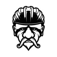 Old Man Bicycle Helmet Outline vector