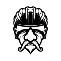 Old Man Bicycle Helmet Outline vector