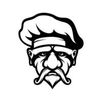 Old Man Chef Outline vector