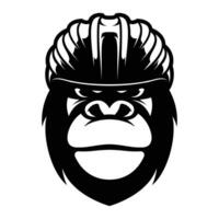 Gorilla Bicycle Helmet Outline vector