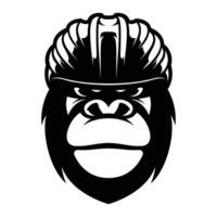 Gorilla Bicycle Helmet Outline vector