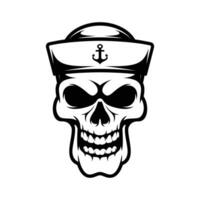 Skull Sailor Outline vector