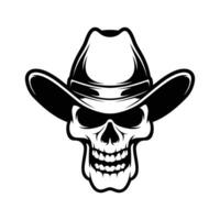 Skull Cowboy Outline vector