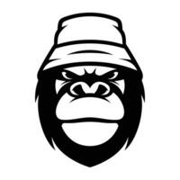 Gorilla Bucket Hat Outline vector
