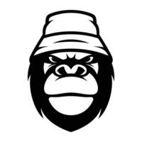 Gorilla Bucket Hat Outline vector