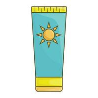 sun cream tube over white background. colorful design. vector illustration