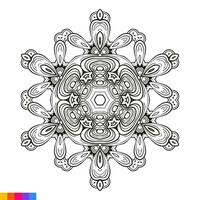 mandala Arte diseño. limpiar decorativo redondo ornamento. oriental patrón, vector ilustración colorante libro página. circular modelo en formar de mandala para alheña, mehndi, tatuaje, decoración.