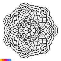 mandala Arte diseño. limpiar decorativo redondo ornamento. oriental patrón, vector ilustración colorante libro página. circular modelo en formar de mandala para alheña, mehndi, tatuaje, decoración.