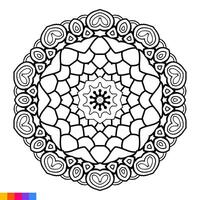 mandala Arte diseño. limpiar decorativo redondo ornamento. oriental patrón, vector ilustración colorante libro página. circular modelo en formar de mandala para alheña, mehndi, tatuaje, decoración.