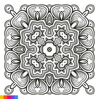 mandala Arte diseño. limpiar decorativo redondo ornamento. oriental patrón, vector ilustración colorante libro página. circular modelo en formar de mandala para alheña, mehndi, tatuaje, decoración.