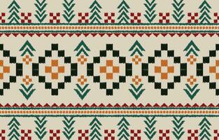 Ethnic abstract ikat art. Aztec ornament print. geometric ethnic pattern seamless  color oriental.  Design for background ,curtain, carpet, wallpaper, clothing, wrapping, Batik, vector illustration.