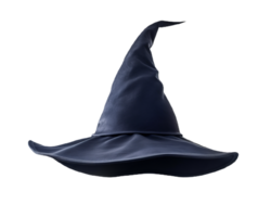 Black halloween witch hat isolated on transparent background png