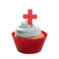 Christmas cross cupcake isolated on transparent background png