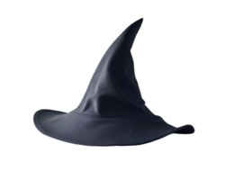 Black halloween witch hat isolated on transparent background png