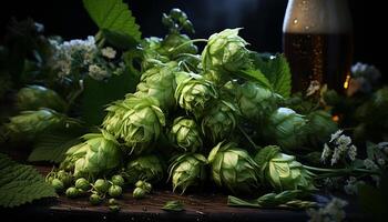 frescura de naturaleza en un vaso, celebrando orgánico cervecería generado por ai foto