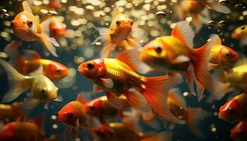 A vibrant underwater world with colorful fish swimming gracefully generated by AI photo