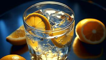Refreshing lemonade in a glass, perfect for summer thirst generated by AI photo