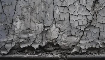 Abstract pattern on old broken wall, nature textured backdrop generated by AI photo