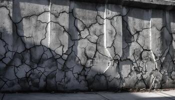 Dirty backgrounds, damaged old wall, broken concrete, nature abstract design generated by AI photo