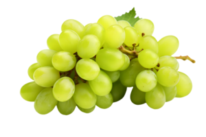 cluster of white grapes on a transparent background AI Generated png