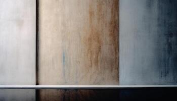 An old, dirty, weathered wooden wall with abstract patterns generated by AI photo