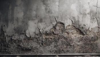 Dirty old wall with abstract damaged grunge pattern and rough texture generated by AI photo