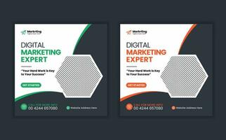 Creative business digital marketing expert and digital marketing social media post template vector pro