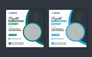 Creative business digital marketing expert and digital marketing social media post template vector pro