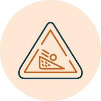 Falling Boulder Sign Vector Icon