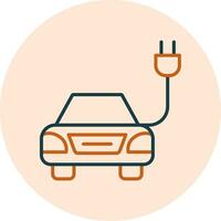 icono de vector de coche eléctrico