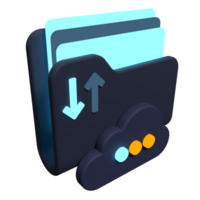 3D rendering illustration of folder icon with paper document. Simple paper folder icon. Folder 3d render icon. 3D render illustration png