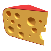 Piece of cheese icon. 3D render of a cheese. Cheese concept. 3D rendering png