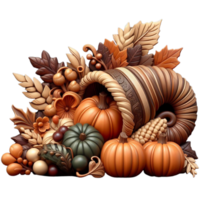 Harvest Inspired Element Rustic AI Generated Cornucopia png