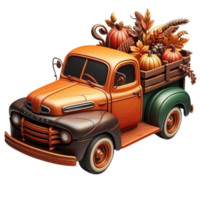 Harvest Inspired Element Rustic AI Generated Truck Figurine png