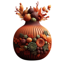 Harvest Inspired Element Rustic AI Generated Vase Sculpture png