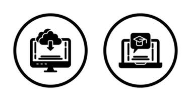 Download and E Learning Icon vector