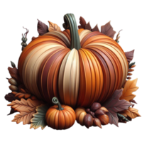 Harvest Inspired Element Rustic AI Generated Pumpkin Sculpture png