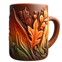 Harvest Inspired Element Rustic AI Generated Sculpted Mug png