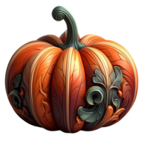 Harvest Inspired Element Rustic AI Generated Pumpkin Sculpture png