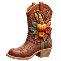 Harvest Inspired Element Rustic AI Generated Boot png