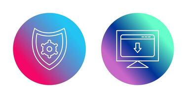 security settings and download webpage Icon vector